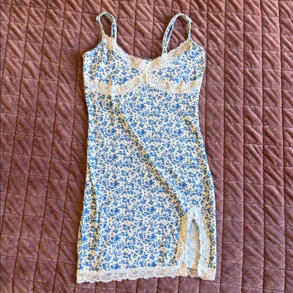 Floral Lace Trim Y2K Chemise